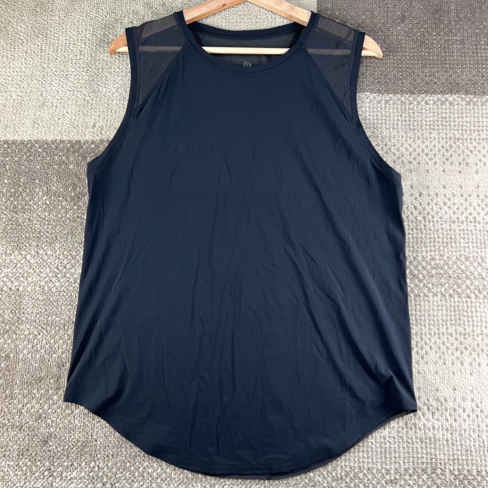 Lululemon Sculpt Tank Top Black Mesh Back Sleeveless Womens Size 8 19X26